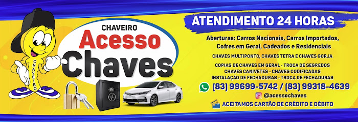 Chaveiro Acesso Chaves 24 horas em João Pessoa - PB