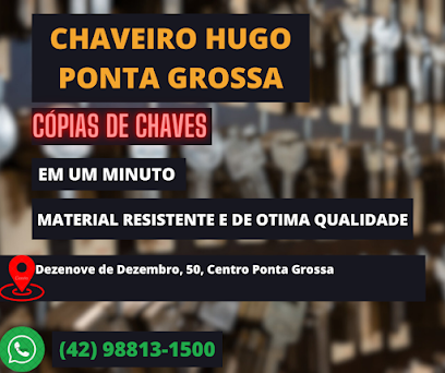 Chaveiro Hugo 24 Horas Abertura de Carros e Casas Troca de Segredo de Fechadura em Ponta Grossa - PR