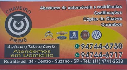 Chaveiro Prime em Suzano - SP
