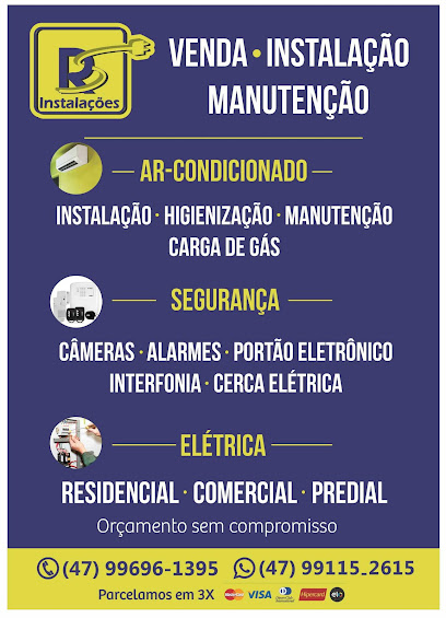 RS Instalações ar condicionado / portão eletrônico / segurança / elétrica em geral em Joinville - SC